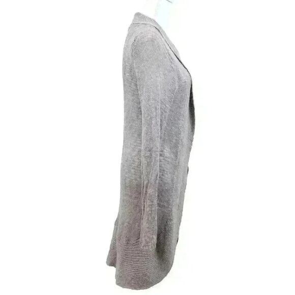Roxy Gray Slub Knitted Thigh Length Long Cardigan Duster Long Sleeve Size XL - Picture 6 of 6